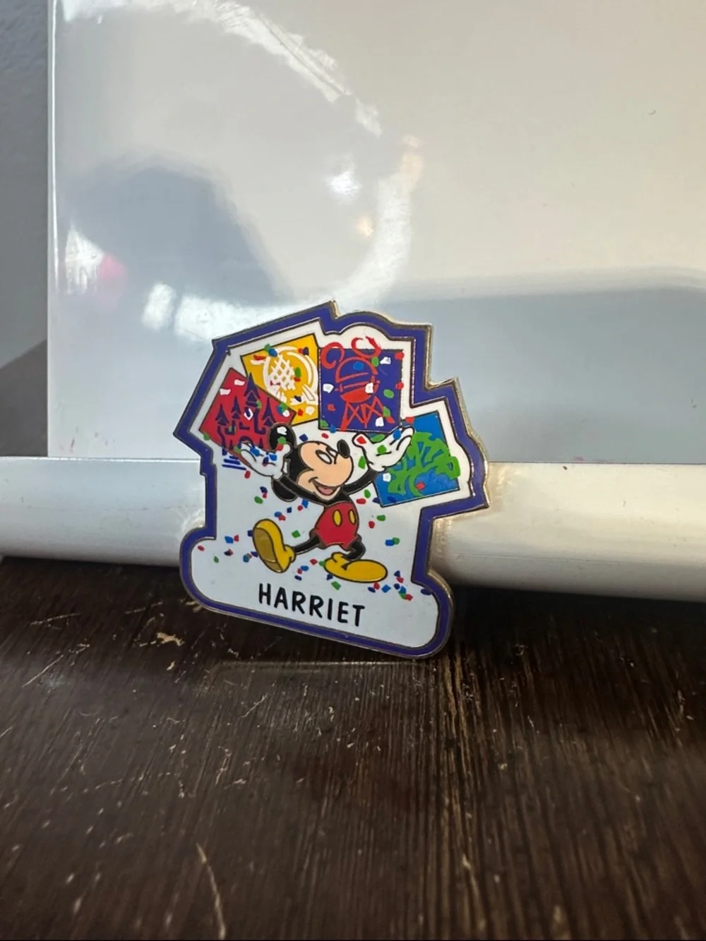 Personalized Mickey Mouse Enamel Pin - 'Harriet' - Picture 3 of 4